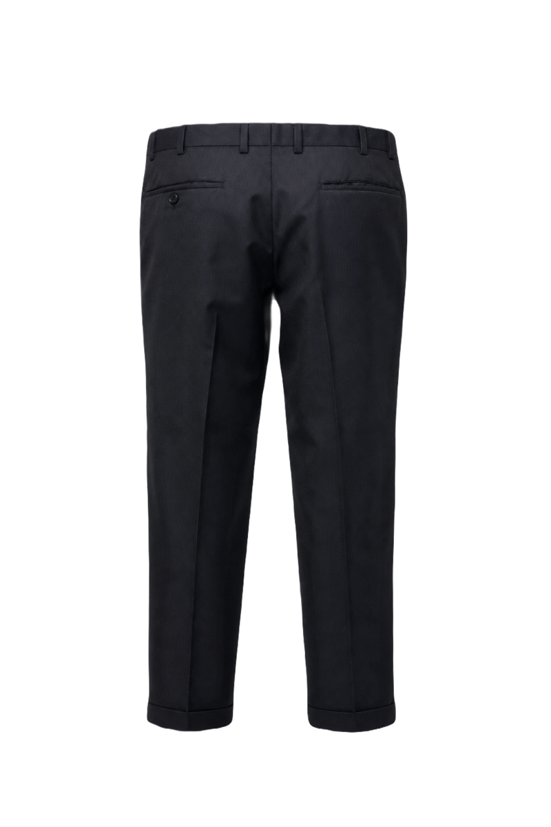1980s Dark Navy Wool Trousers - Back View