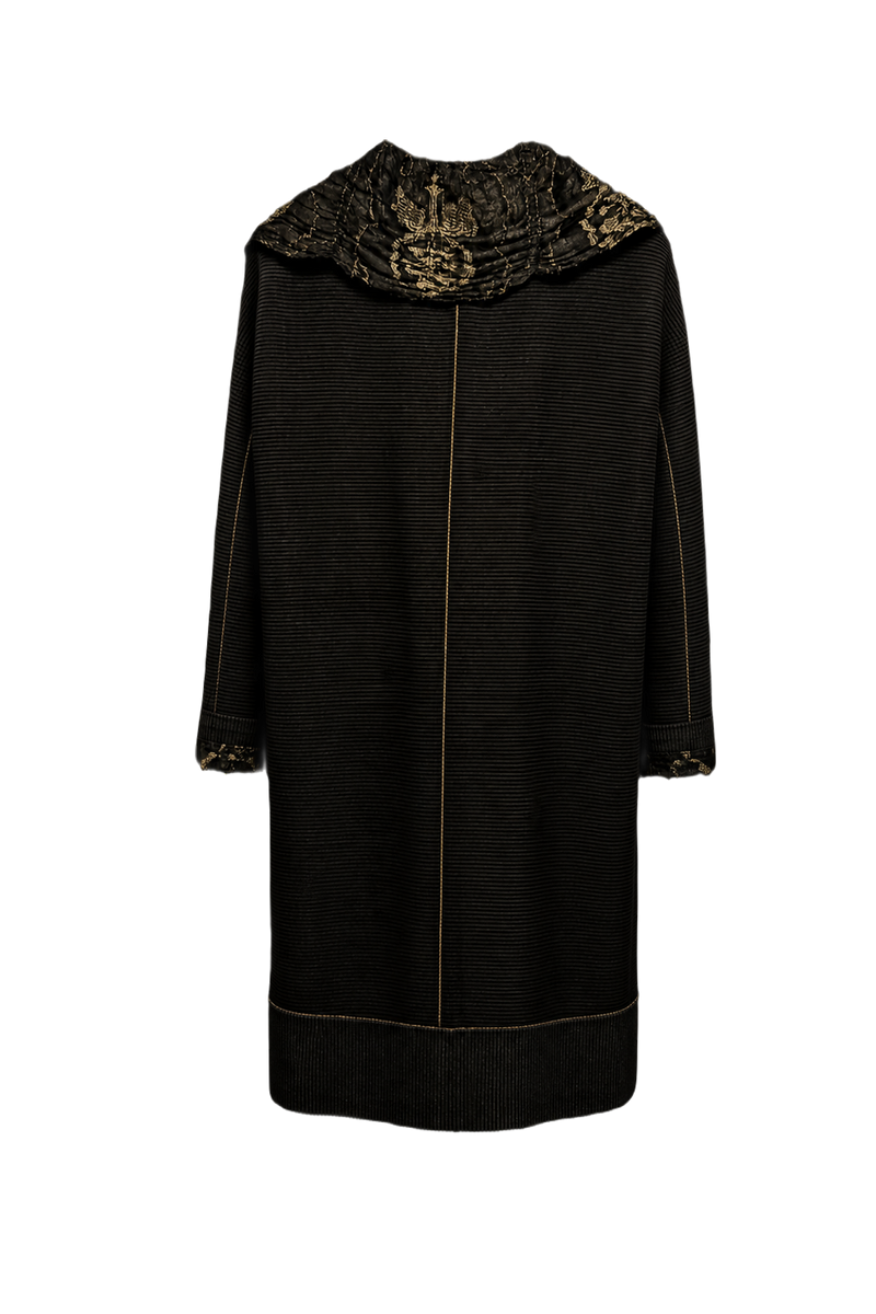 1950s Dark Olive Wool Coat - Back View