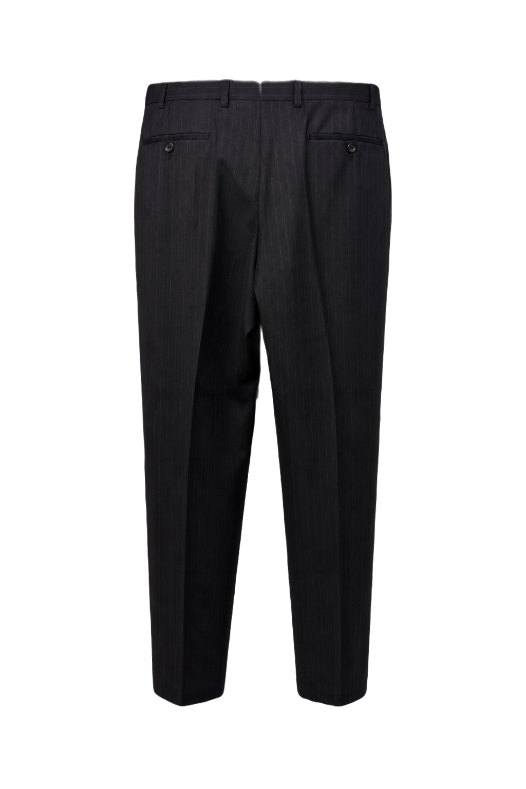 1980s Dark Charcoal Wool Blend Trousers - Back View