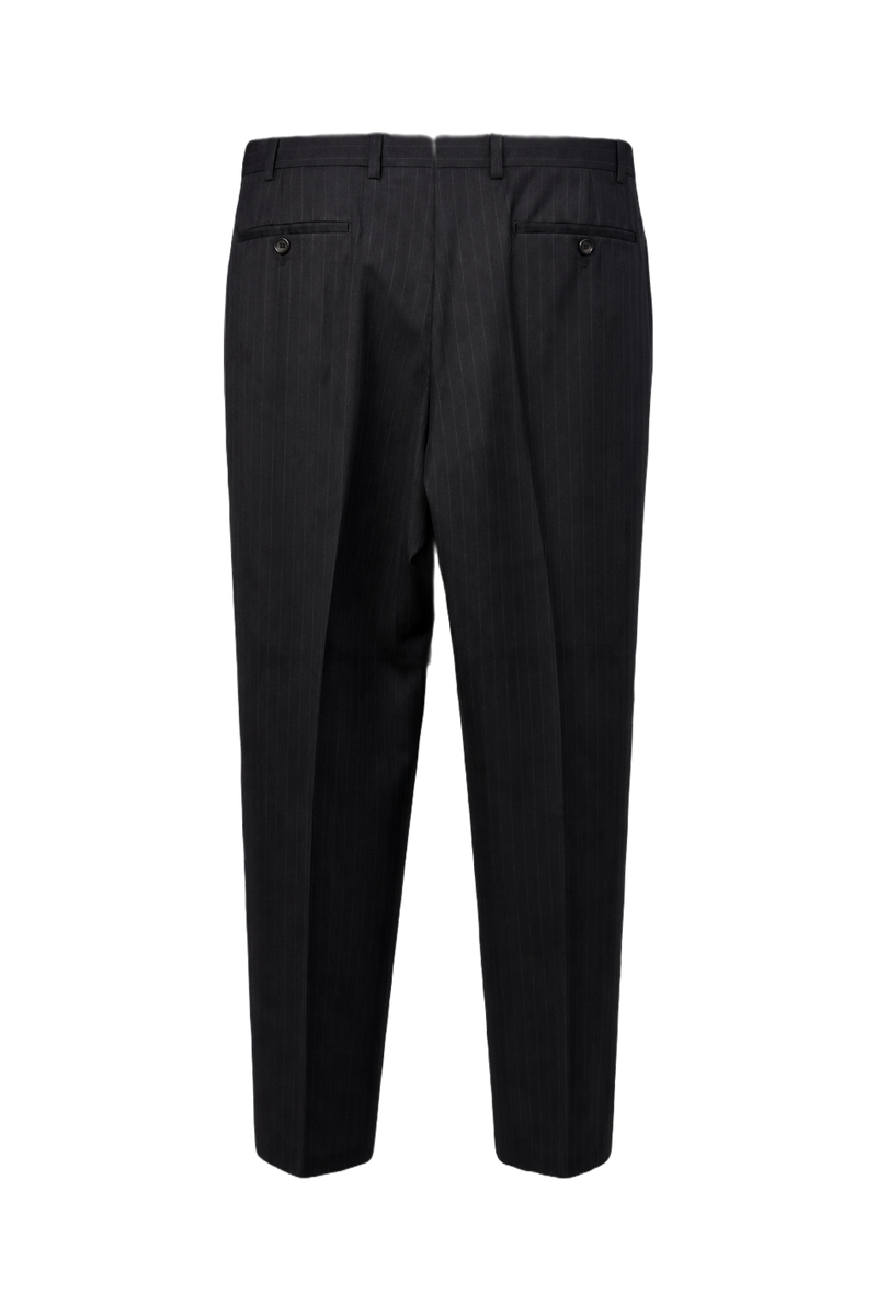 1980s Dark Charcoal Wool Blend Trousers - Back View
