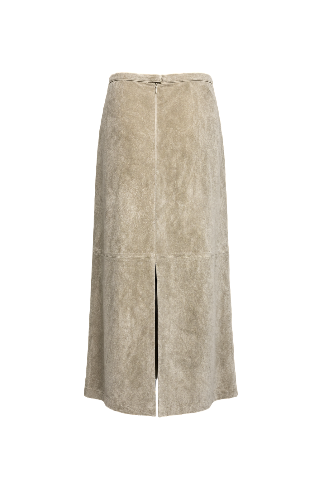 1990s Light Beige Suede Skirt - Back View