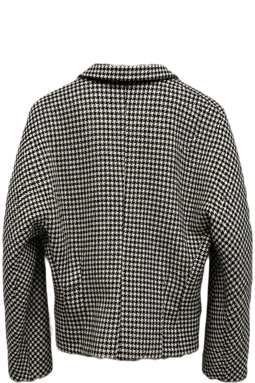 1990s Black and White Wool Blazer - Back View