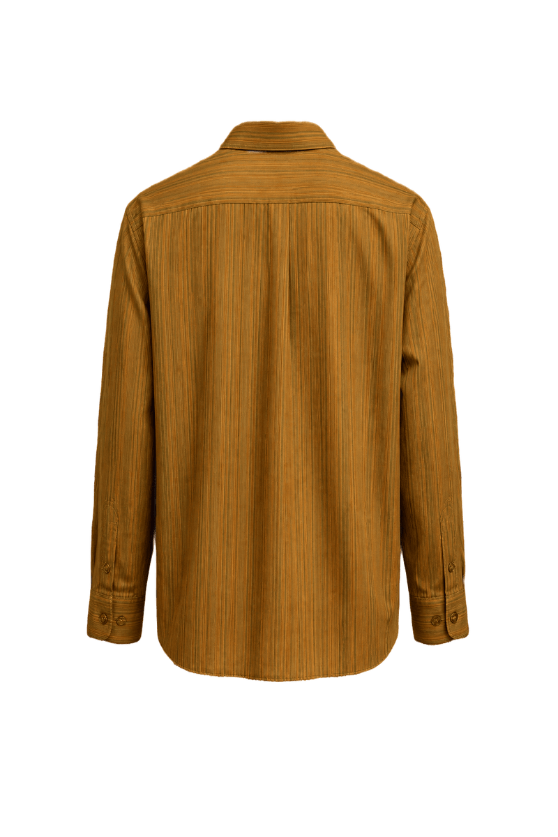 1970s Brown Cotton Blend Shirt - Back View