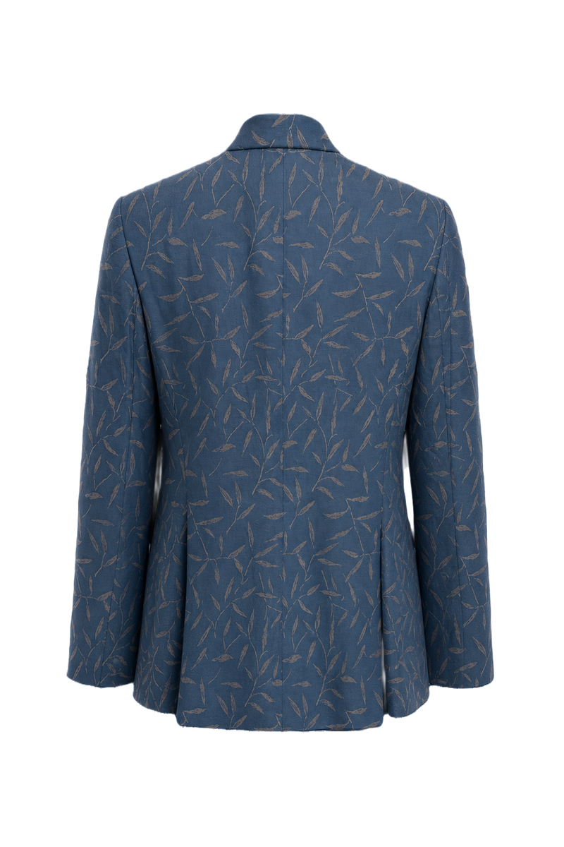 1990s Blue Wool Blend Blazer - Back View
