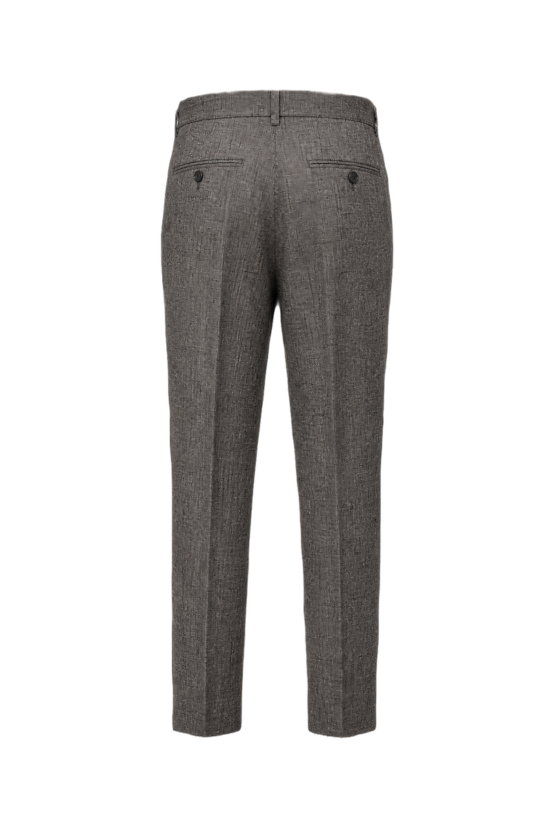 1980s Gray Wool Blend Trousers - Back View