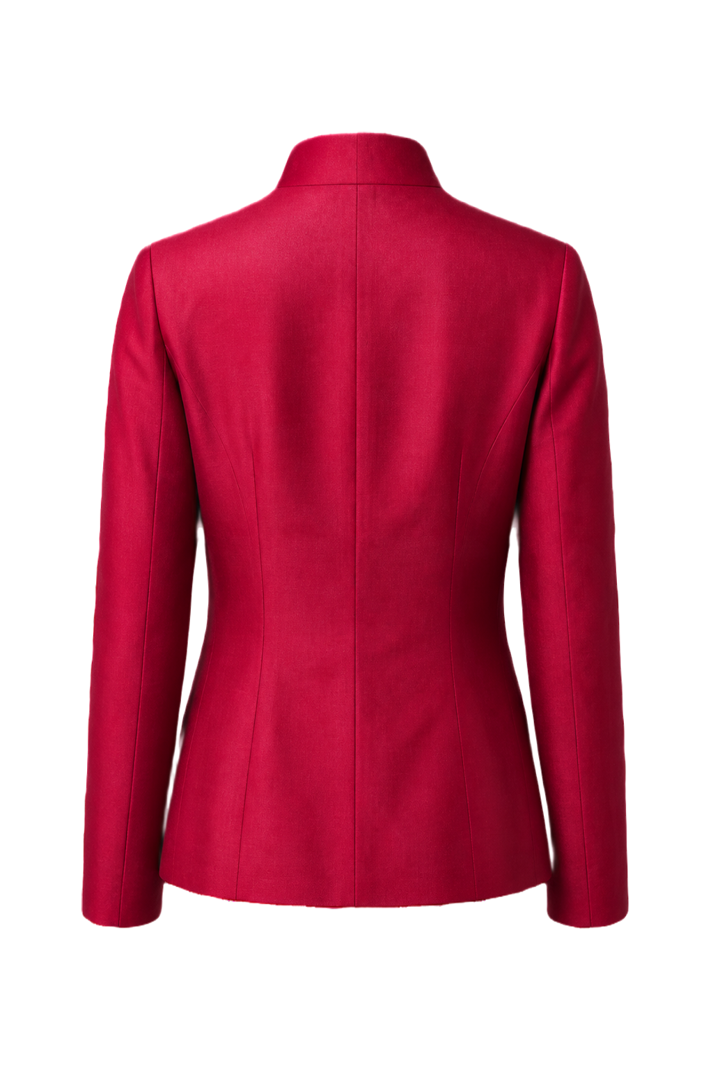 1980s Deep Crimson Silk Blazer - Back View
