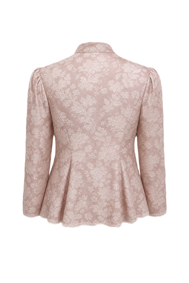 1980s Light Pink Polyester Blouse - Back View