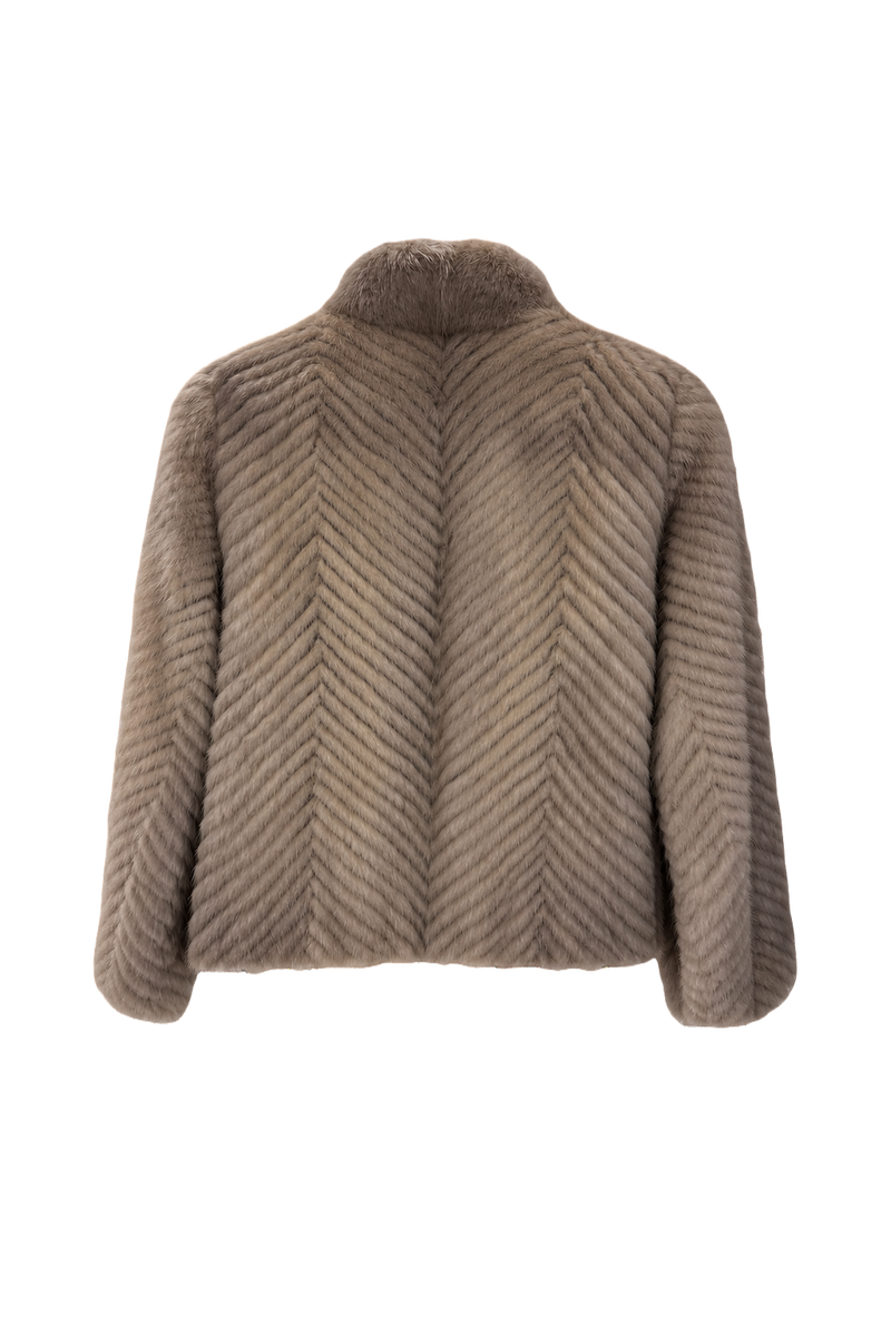 1980s Beige Fur Coat - Back View