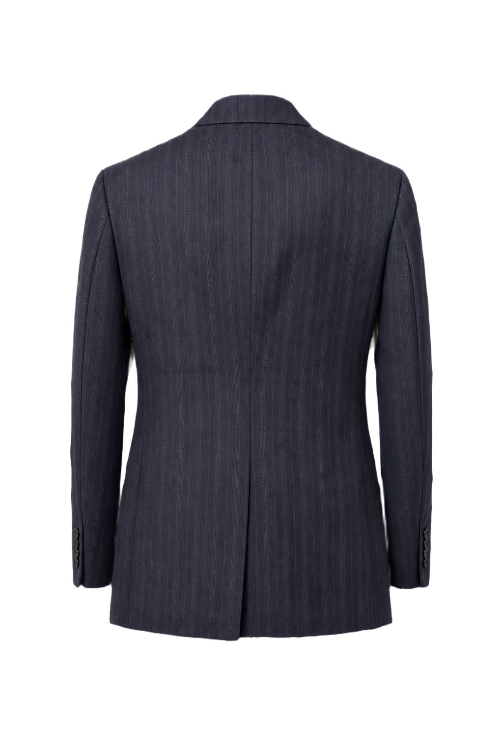 1980s Navy Blue Wool Blazer - Back View