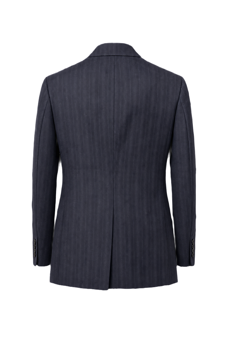 1980s Navy Blue Wool Blazer - Back View