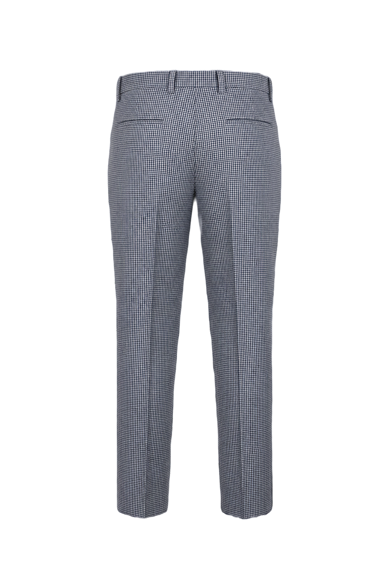 1980s Navy Blue Wool Blend Trousers - Back View
