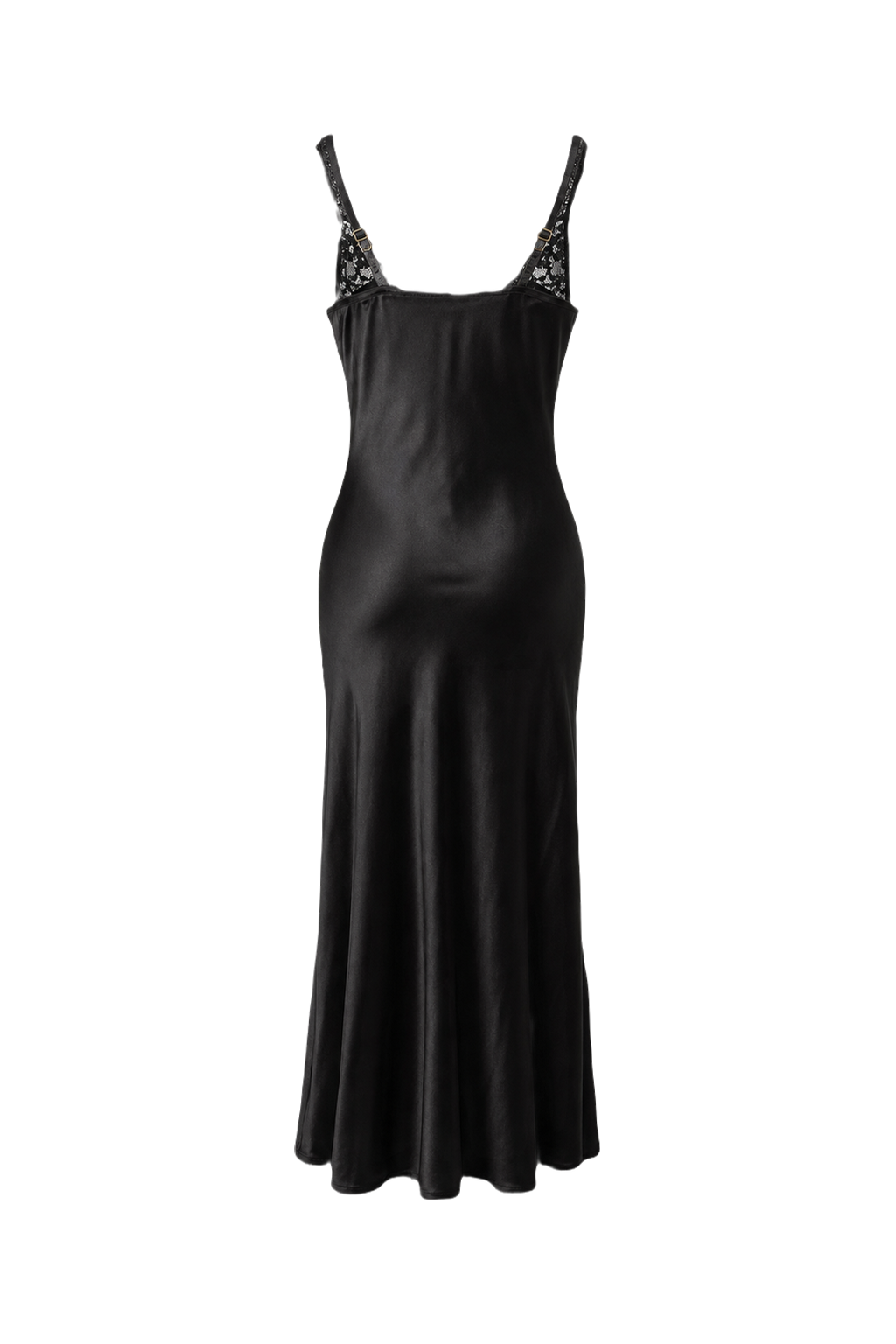 1990s Black Polyester Blend Maxi Dress - Back View