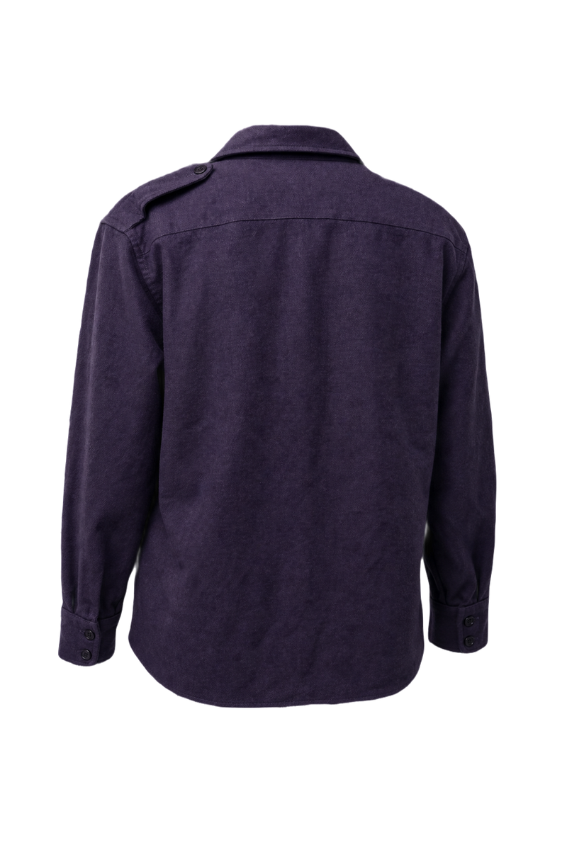 1940s Navy Blue Cotton Shirt - Back View