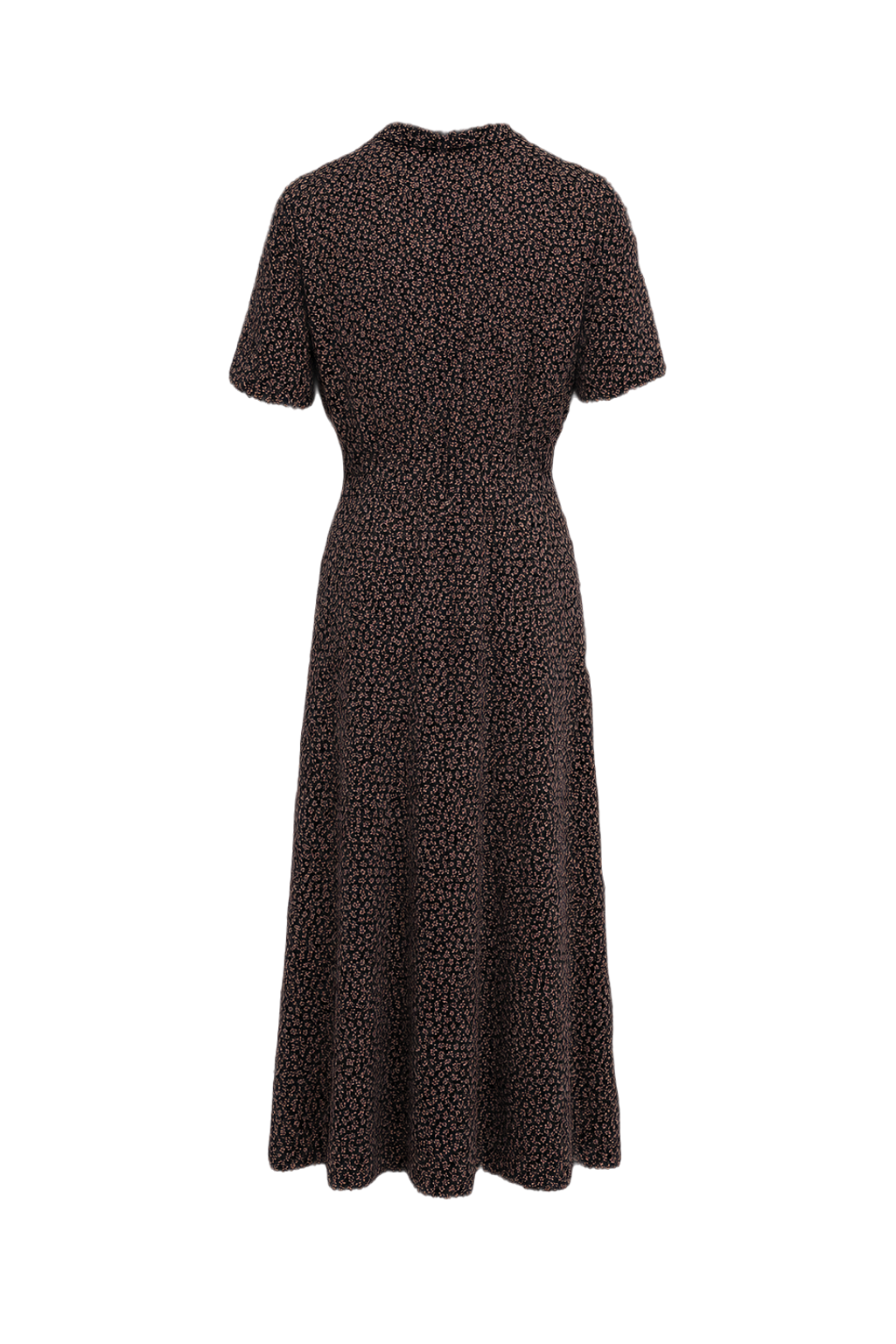 1980s Navy Blue Polyester Maxi Dress - Back View