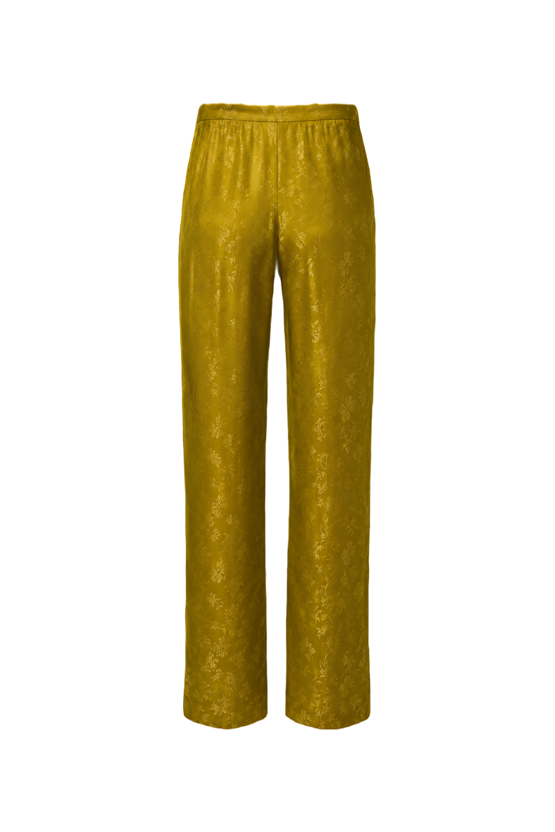 1990s Yellow Polyester Blend Pants - Back View