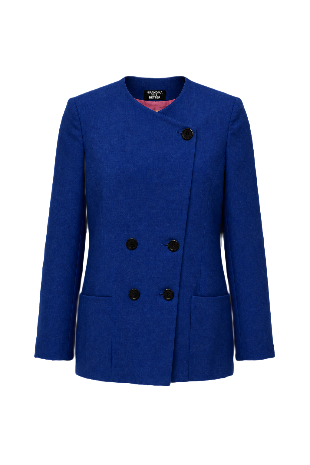 1980s Royal Blue Wool Blend Blazer - Back View