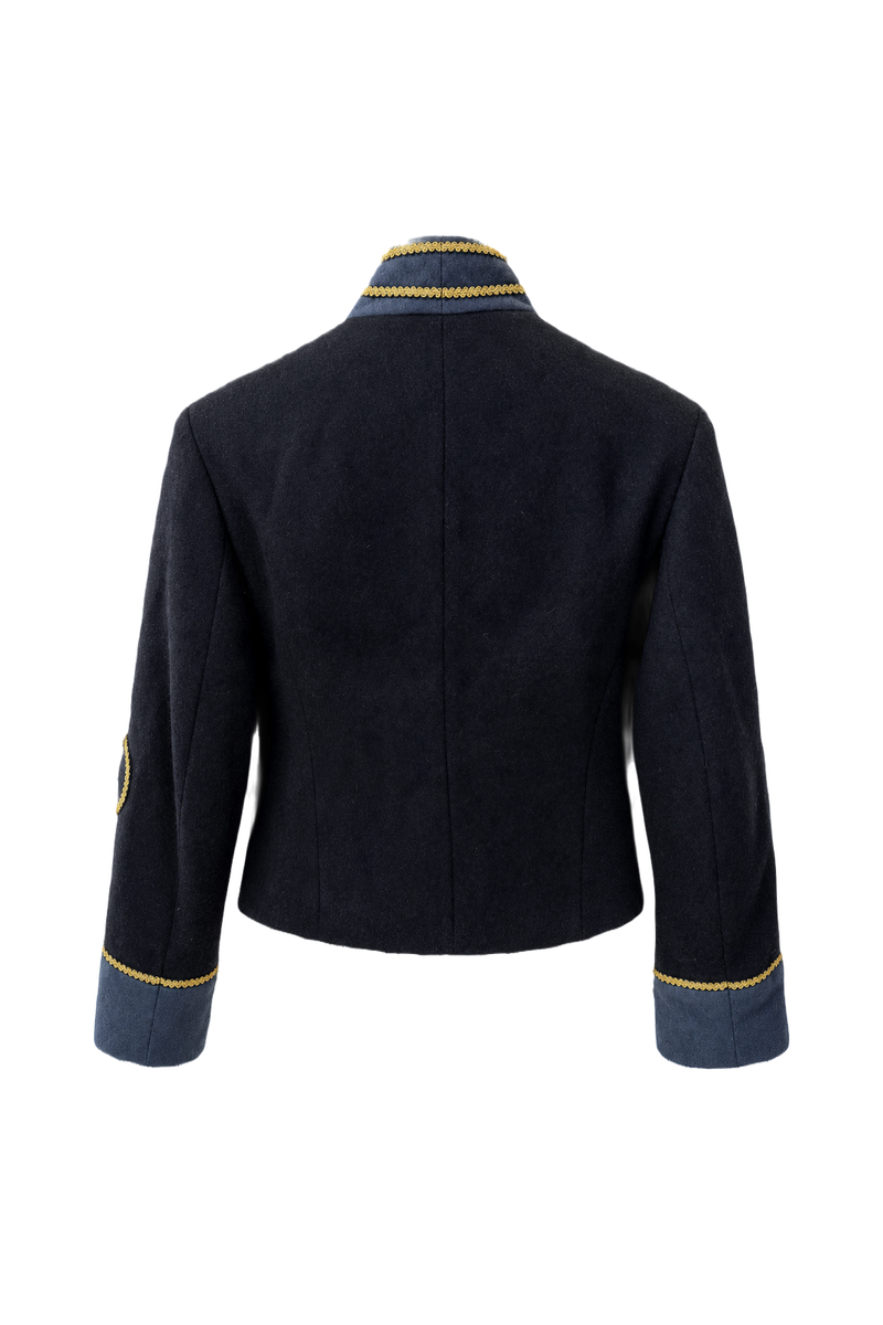 1940s Black Wool Jacket - Back View