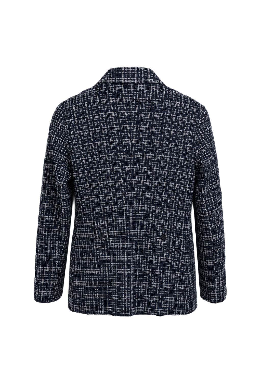 1950s Navy Blue Wool Blend Jacket - Back View