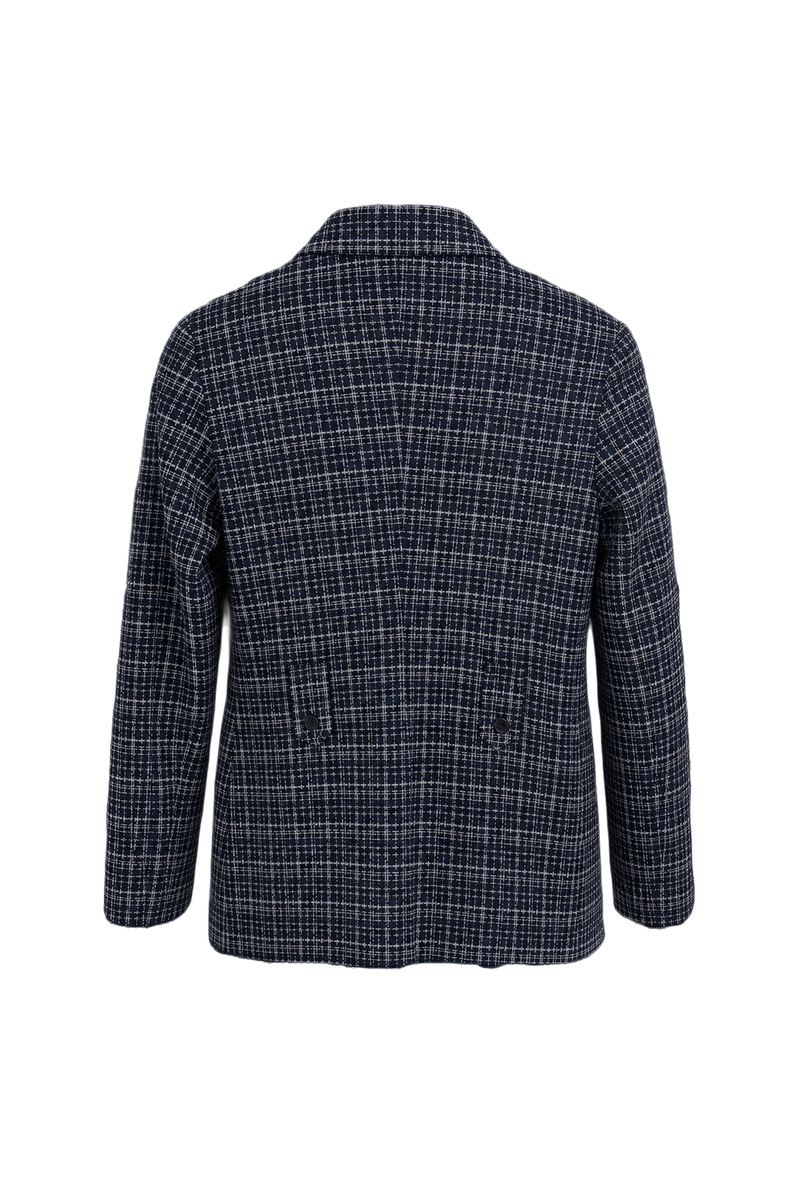 1950s Navy Blue Wool Blend Jacket - Back View