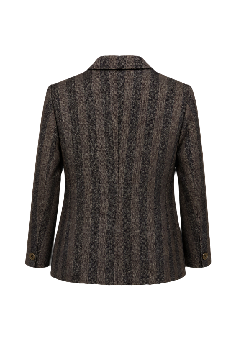 1950s Brown Wool Blend Blazer - Back View