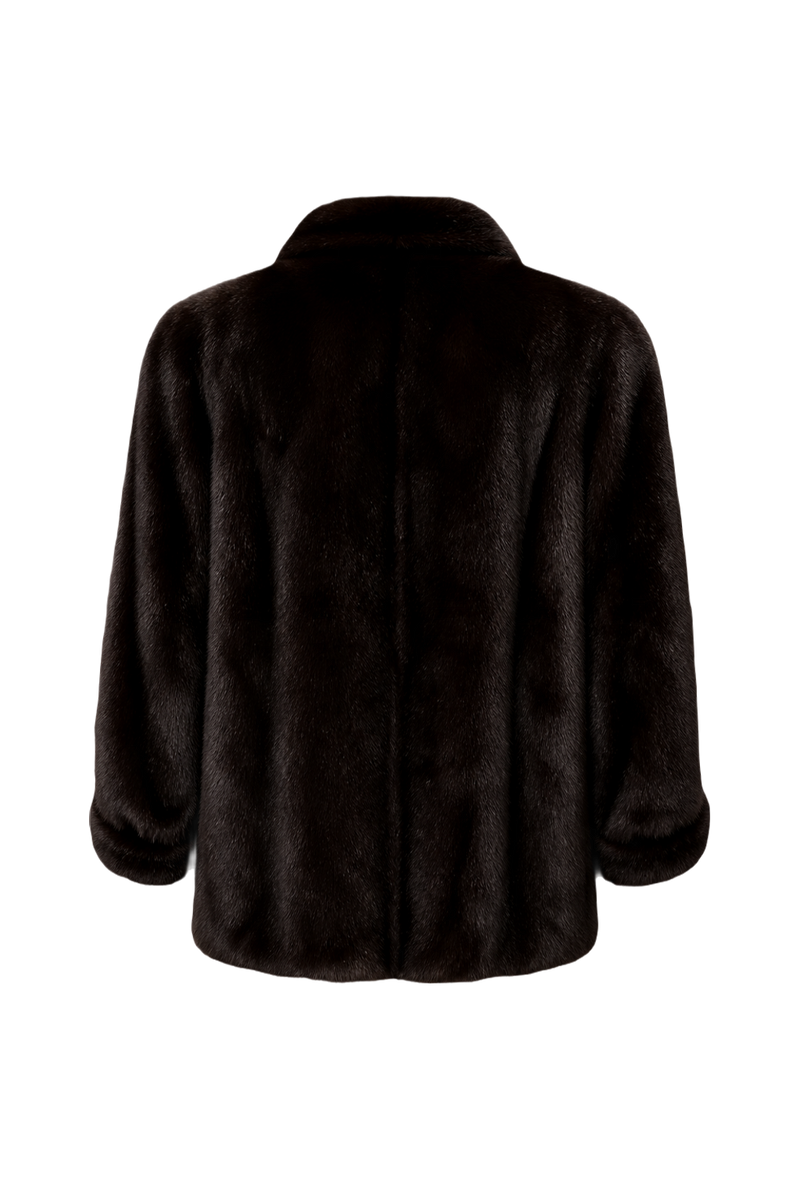 1990s Dark Mink Brown Mink Fur Coat - Back View