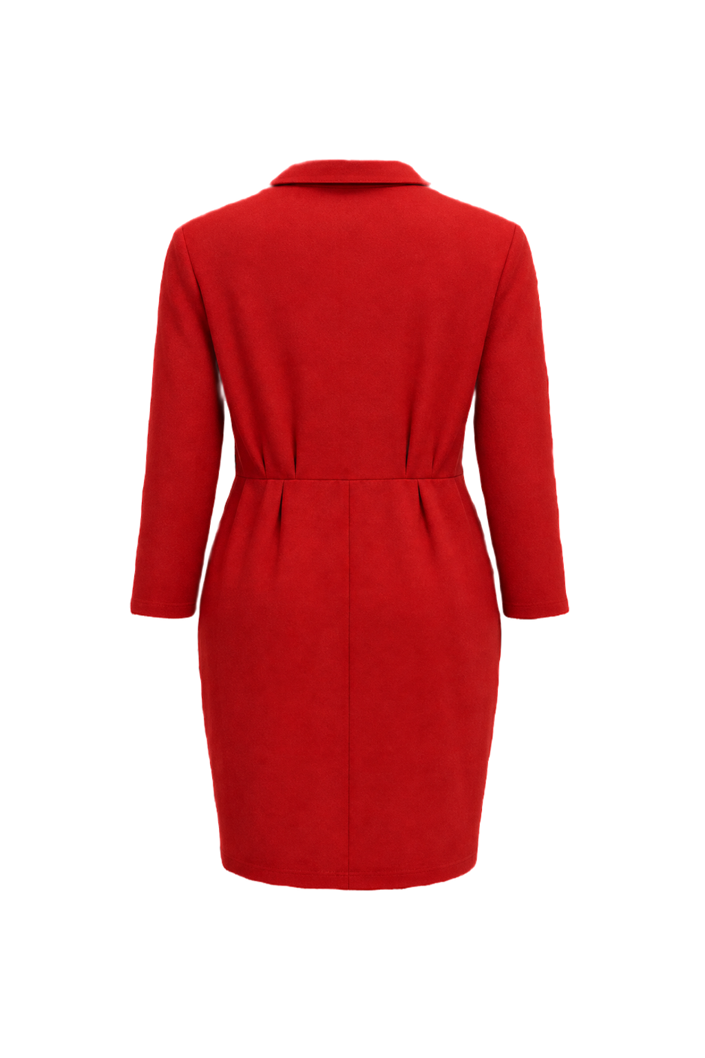 1990s Red Polyester Dress - Back View
