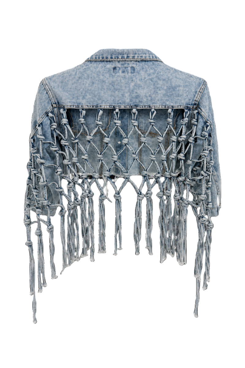 1970s Light Blue Denim Jacket - Back View