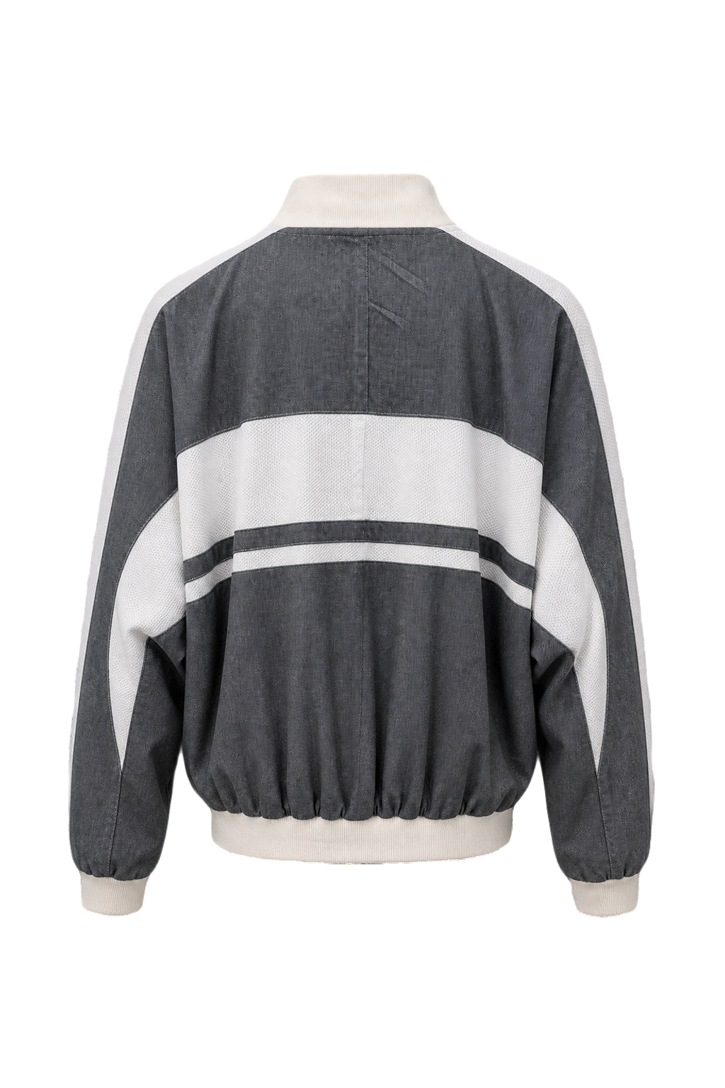 1980s Gray Nylon Jacket - Back View