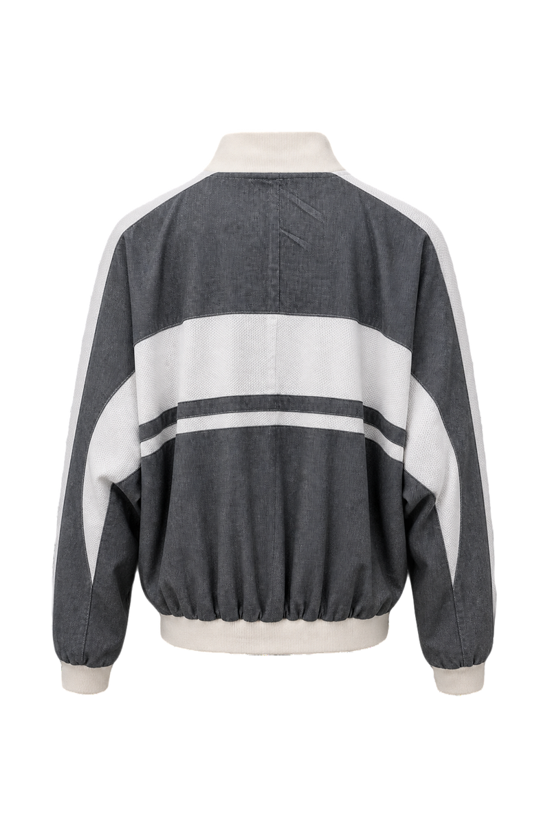 1980s Gray Nylon Jacket - Back View