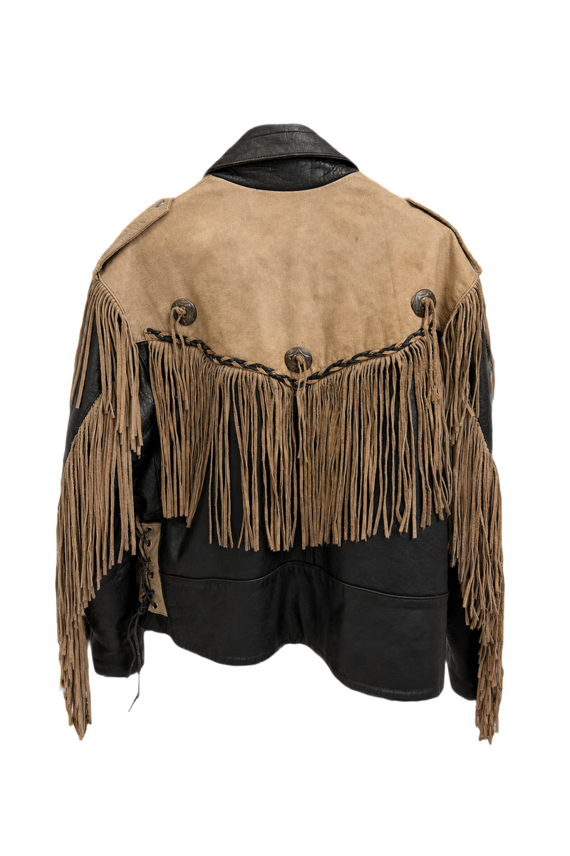 1970s Beige Suede Jacket - Back View