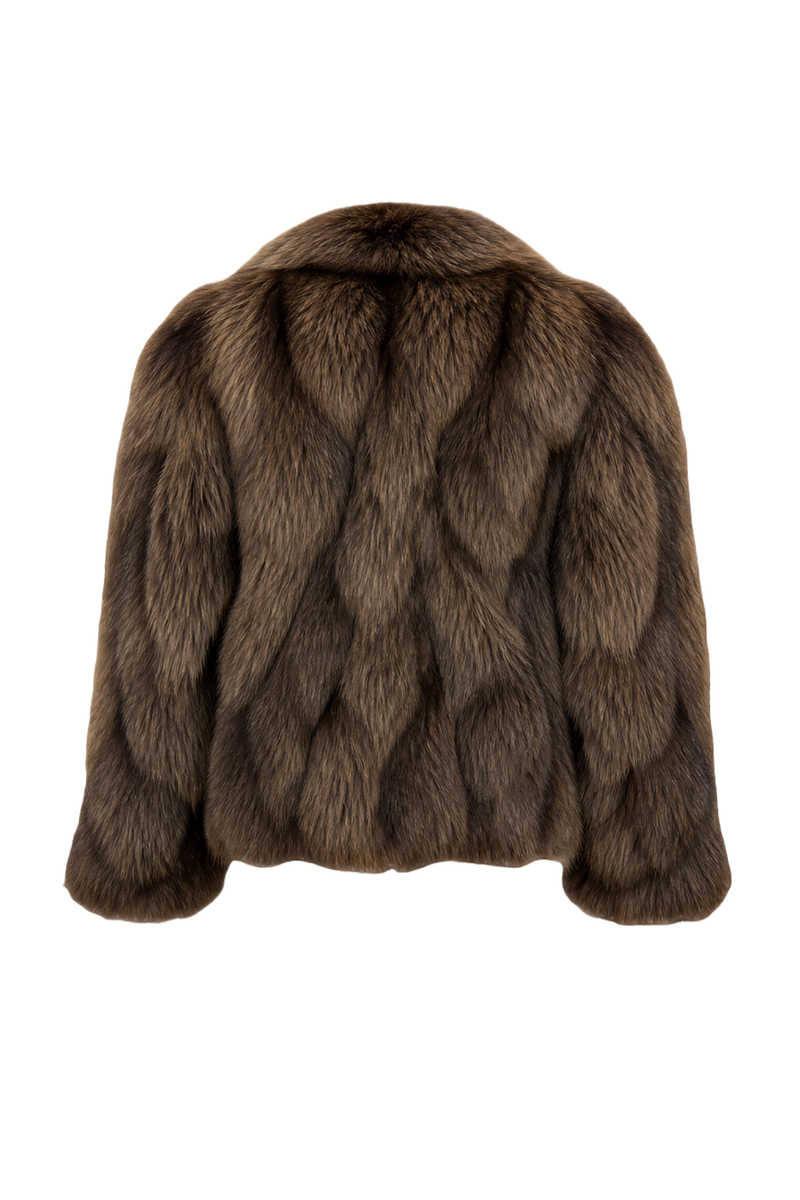1990s Brown Fur Coat - Back View