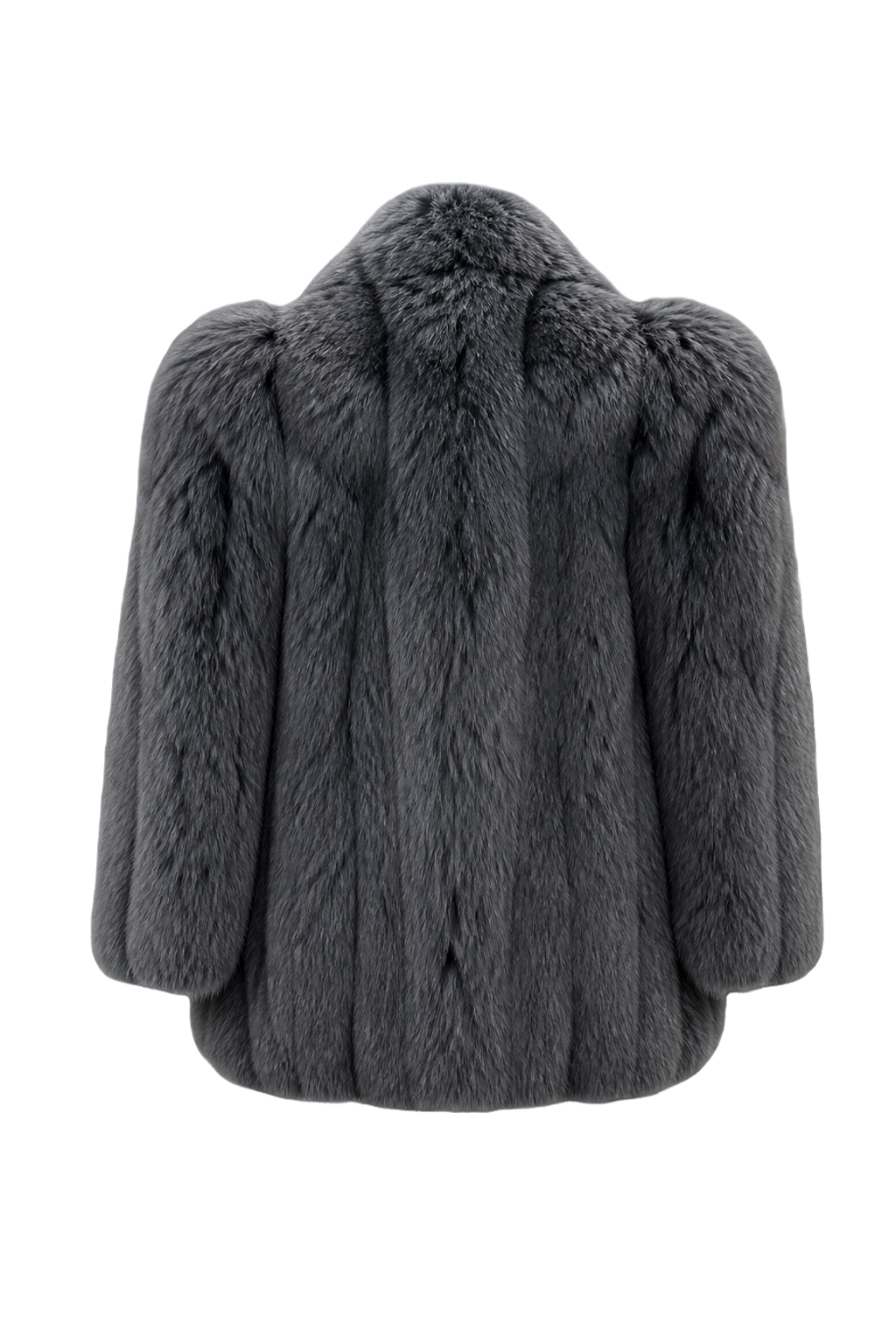 1990s Gray Fur Coat - Back View