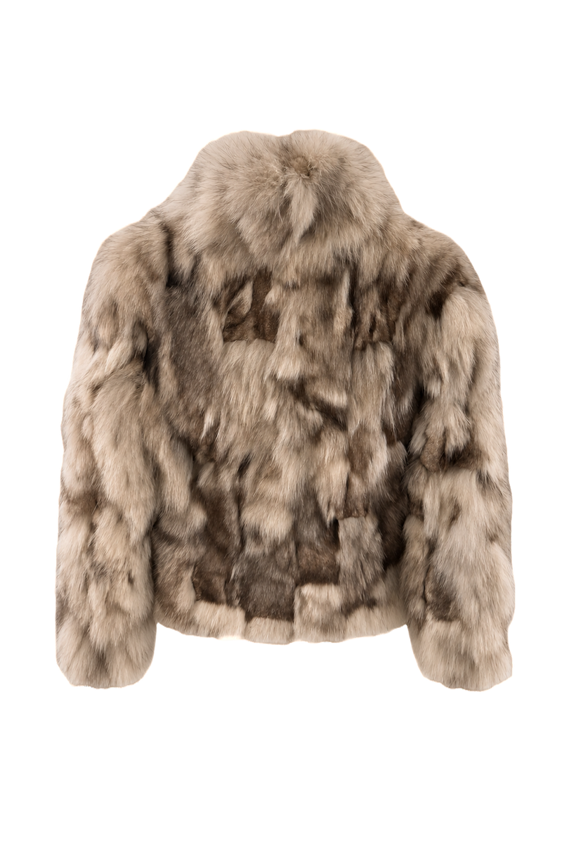 1990s Natural Beige Fur Coat - Back View