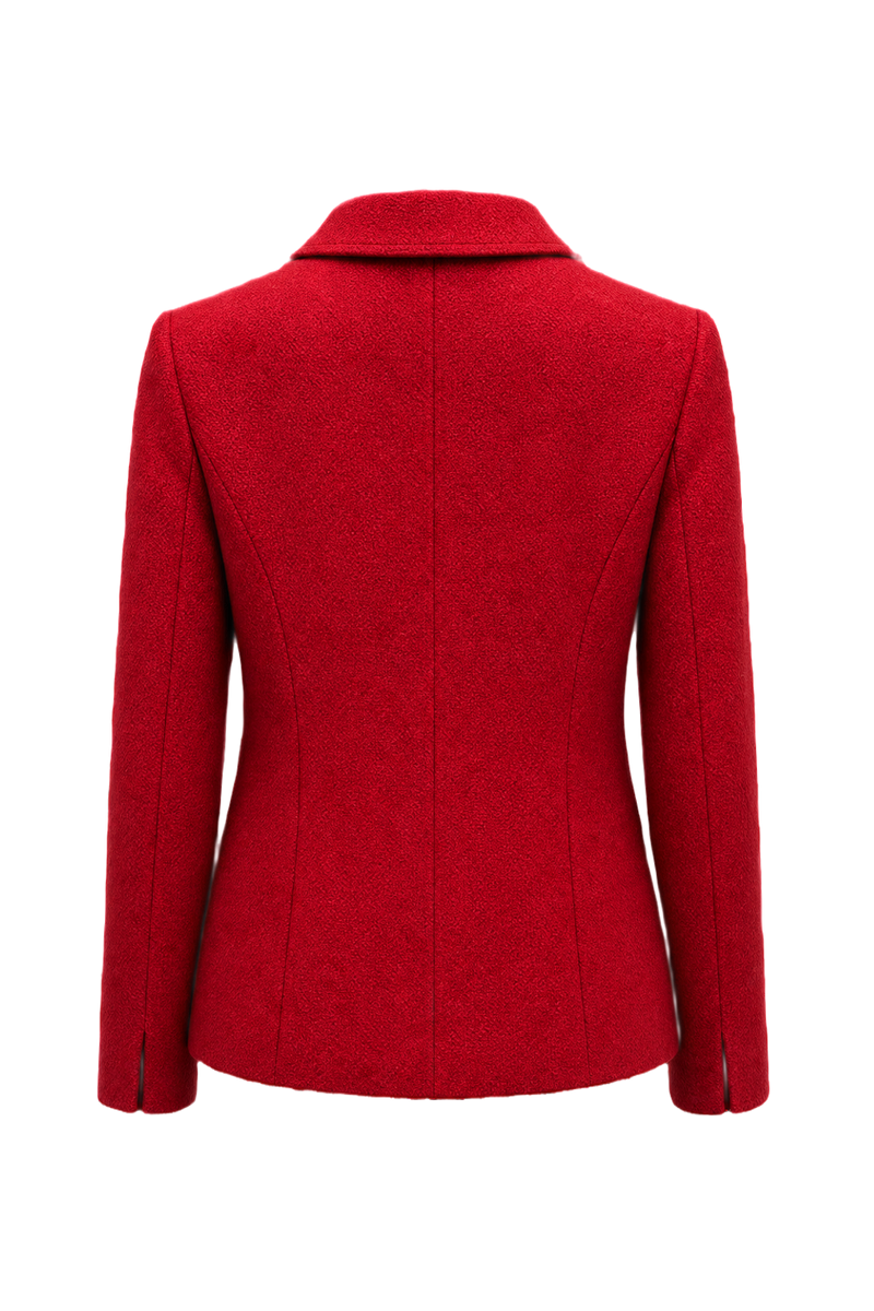 1980s Red Wool Chanel Blazer - Back View