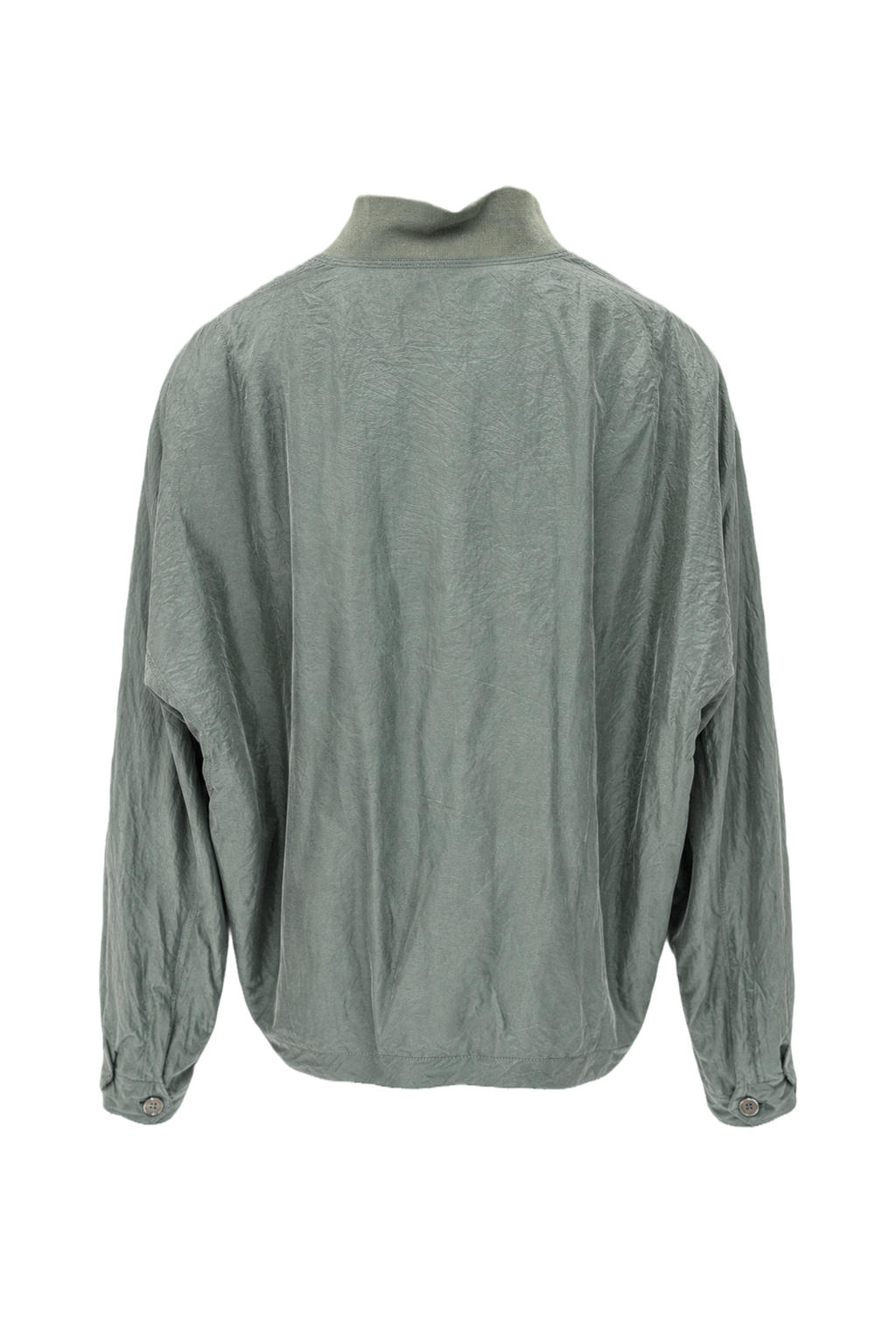 1980s YSL Sage Green Silk Blend Jacket - Back View