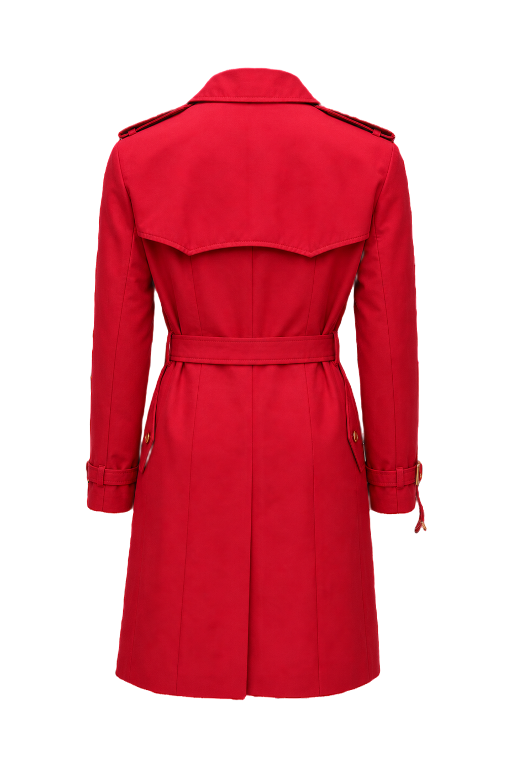 1980s Ralph Lauren Deep Rose Cotton Trench Coat - Back View