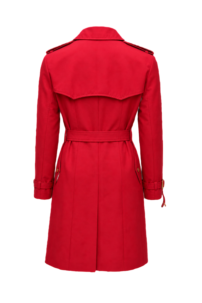 1980s Ralph Lauren Deep Rose Cotton Trench Coat - Back View