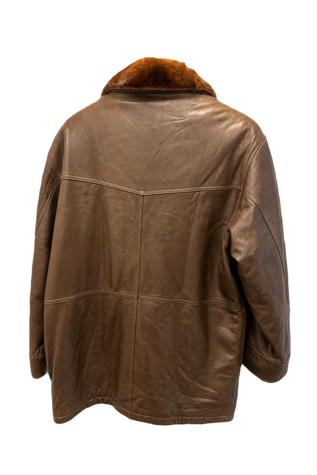 1980s Brown Leather Yves Saint Laurent Leather Jacket - Back View