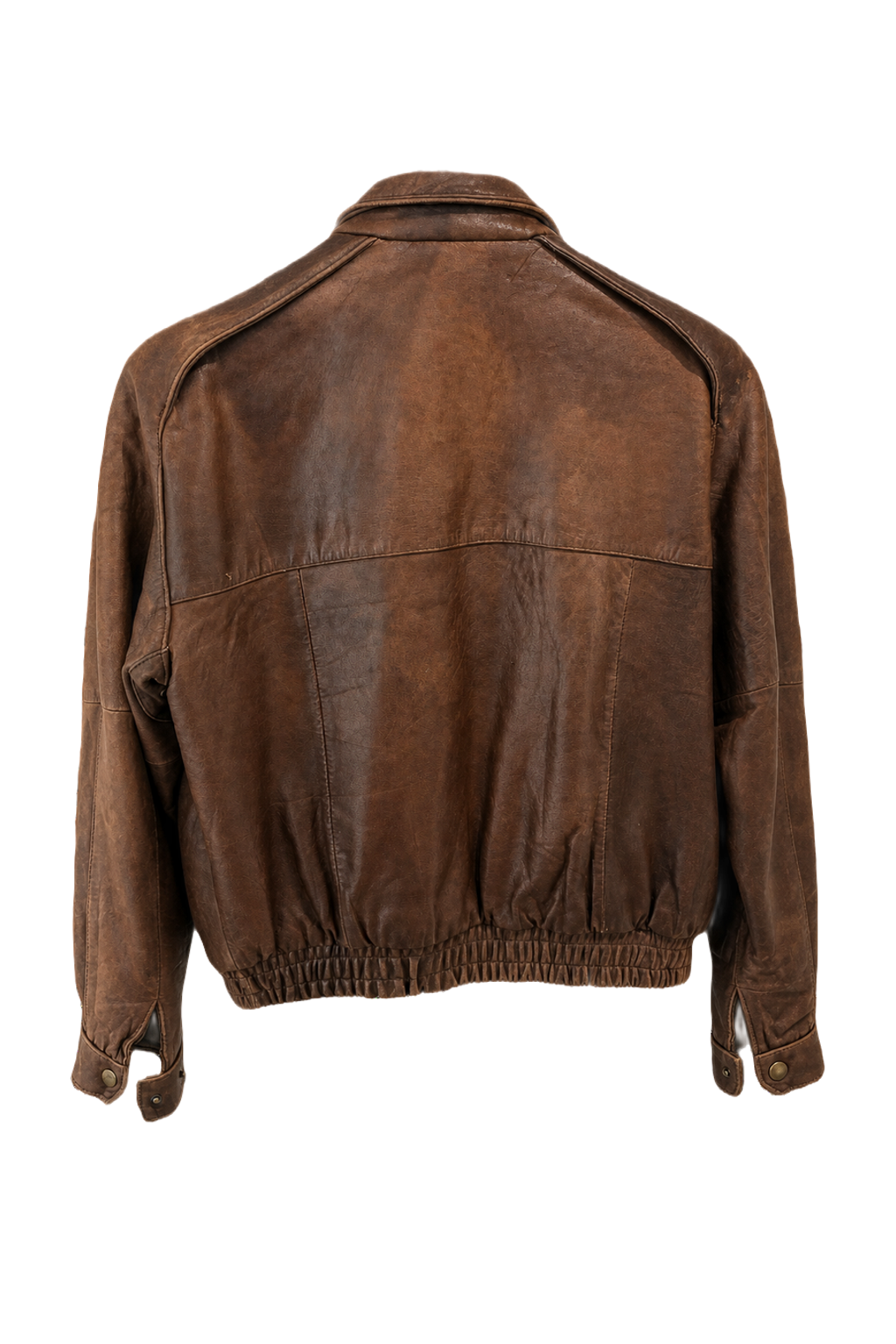 1980s Brown Leather Jacket - Back View
