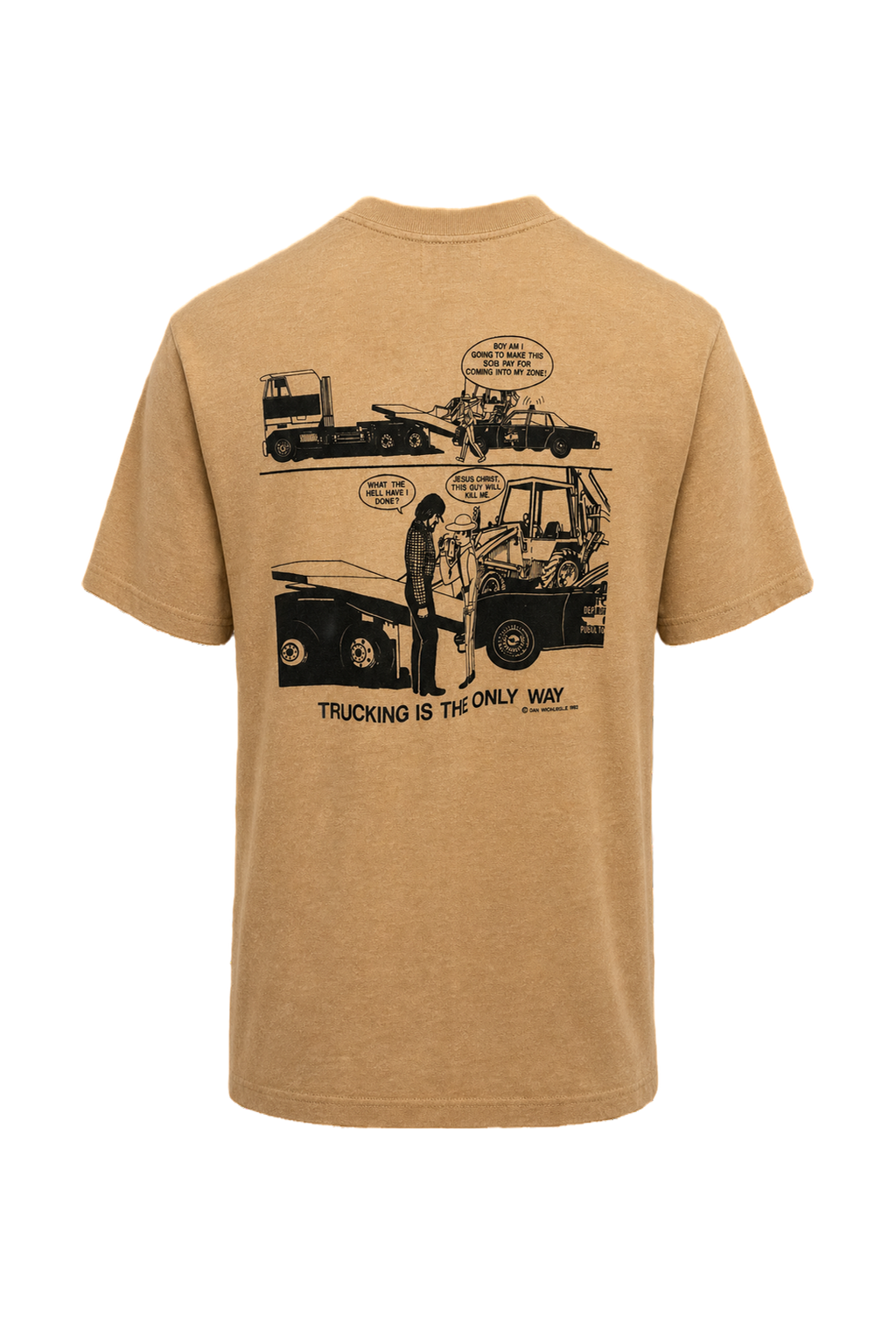 1980s Tan Cotton T-Shirt - Back View