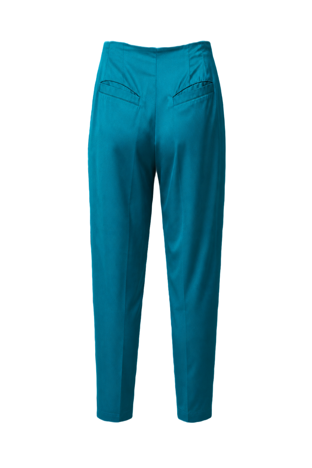1990s Teal Silk Trousers - Back View