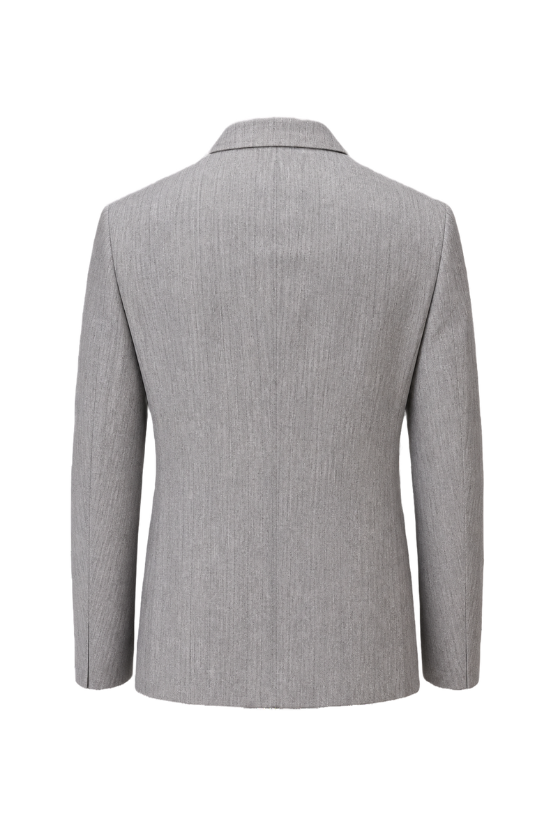 1980s YSL Light Grey Smooth Blazer - Back View