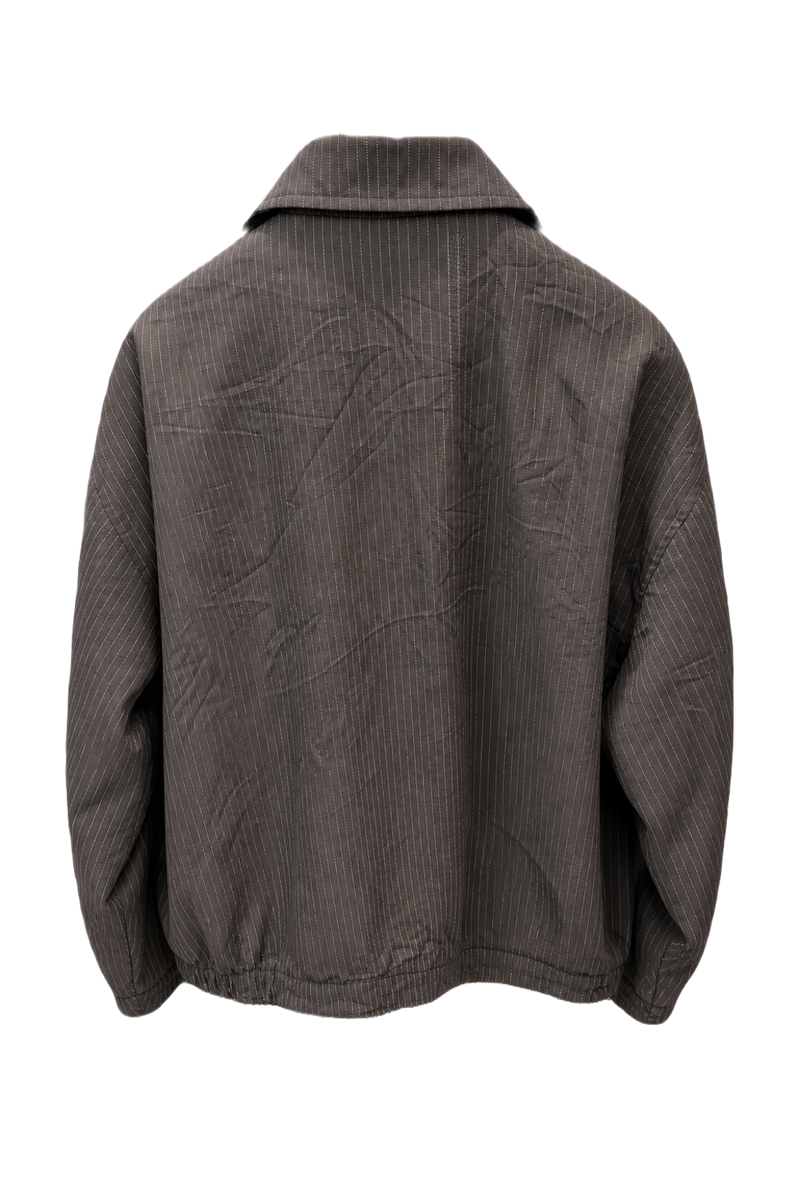 1980s YSL Grey Polyester Jacket - Back View