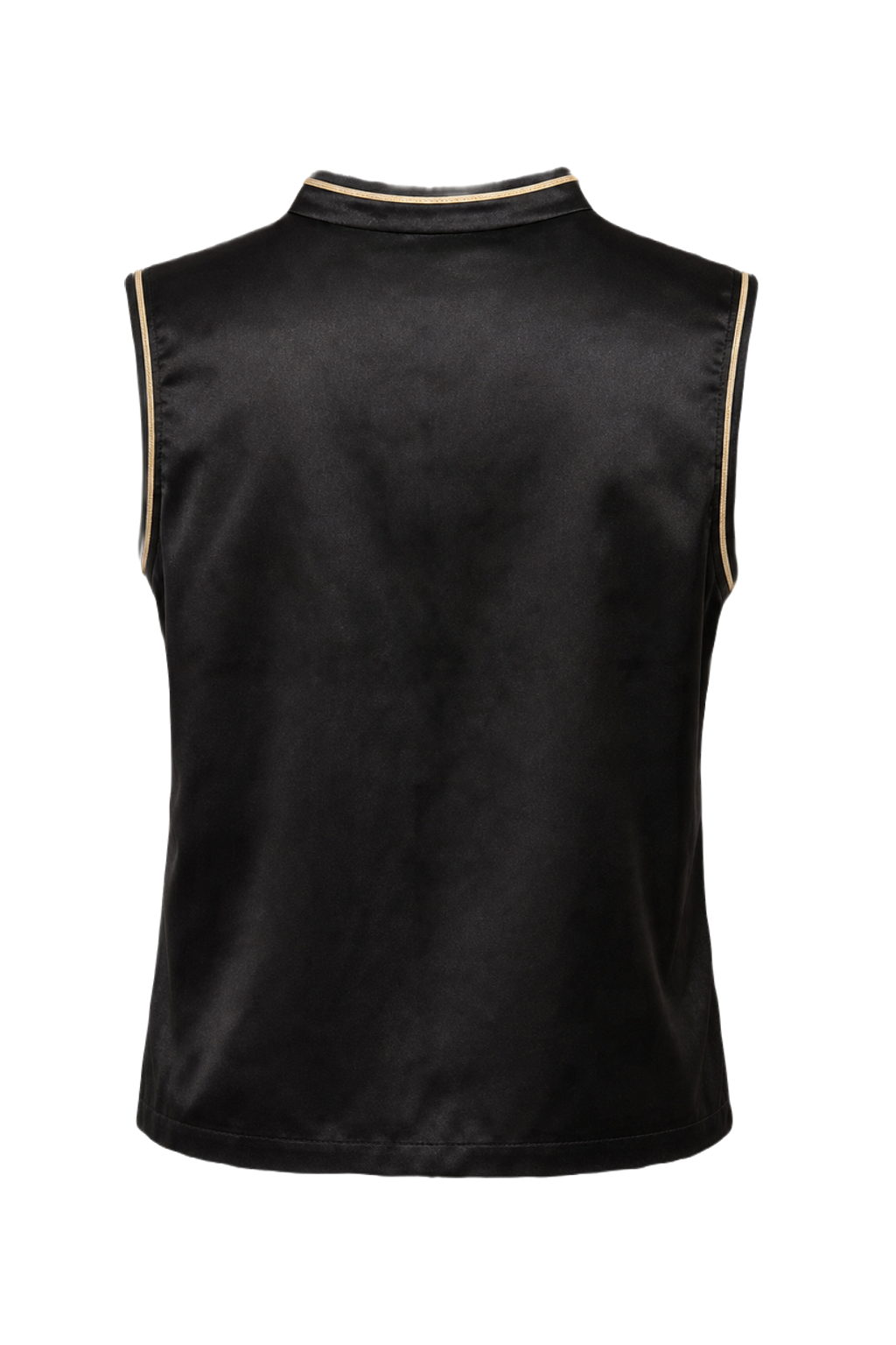 1990s Black Silk Blouse - Back View