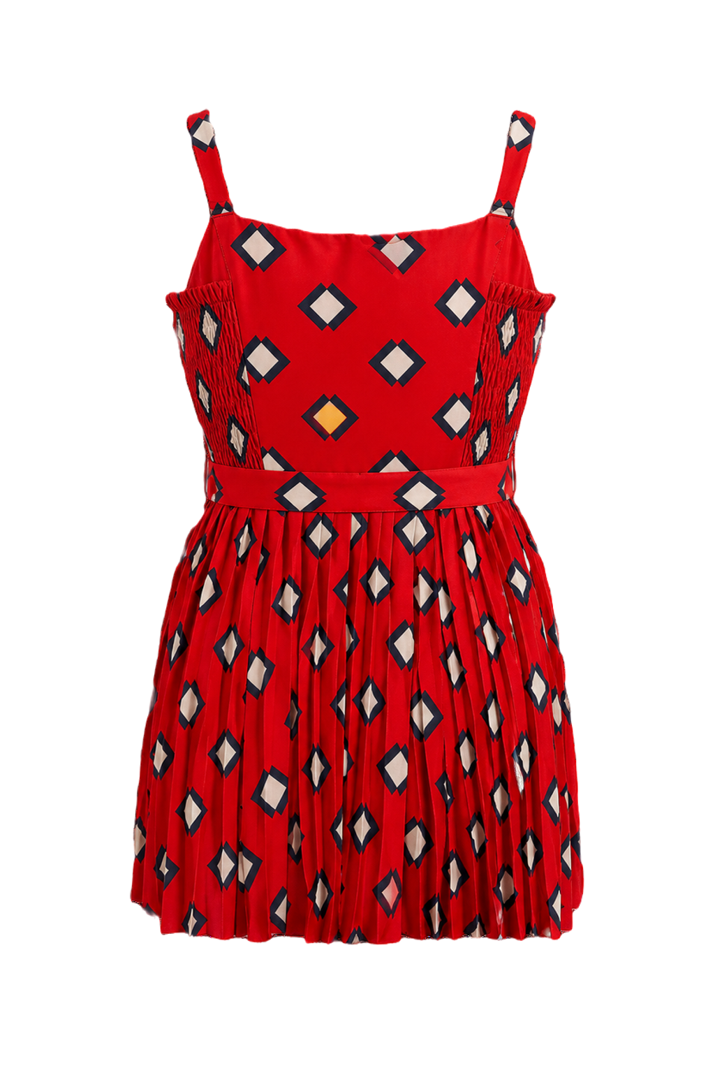 1960s Red Silk Shift Dress - Back View
