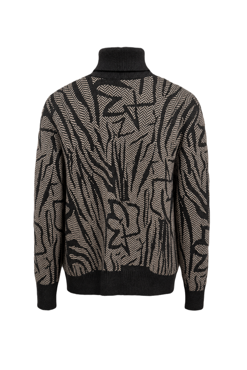1980s Black Wool Blend Sweater - Back View