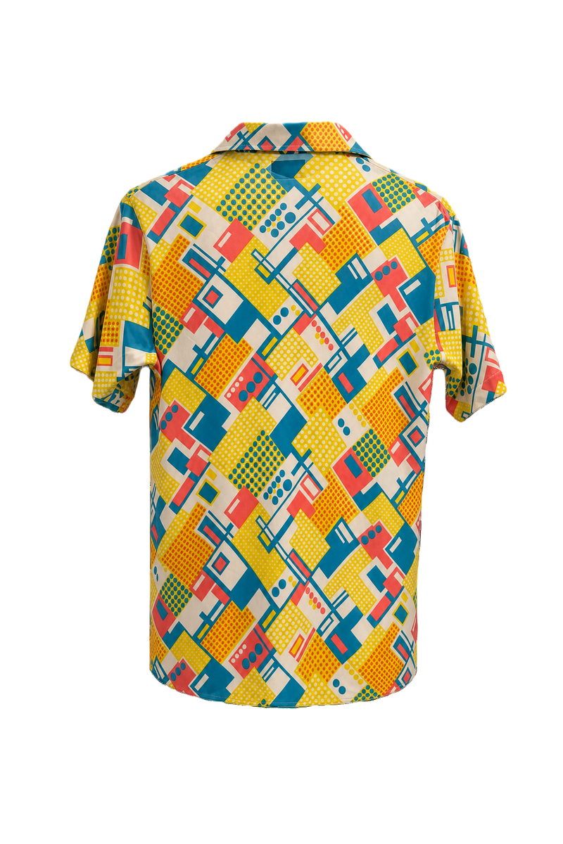 1960s Multicolor Polyester Shirt - Back View