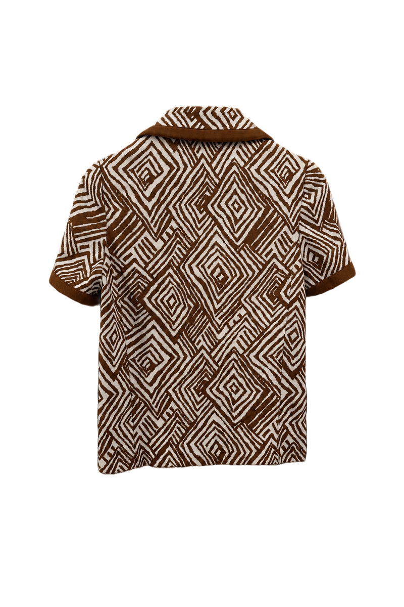 1960s Brown Cotton Blazer - Back View