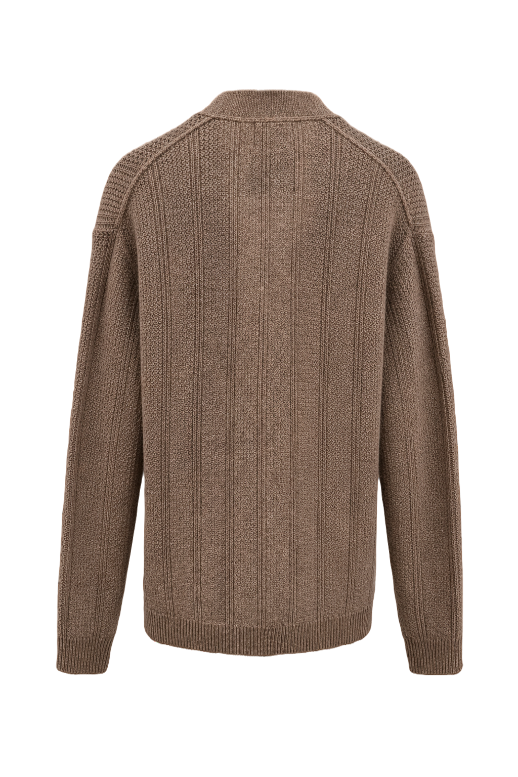 1960s Beige Wool Blend Cardigan - Back View