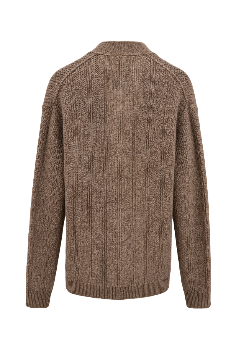 1960s Beige Wool Blend Cardigan - Back View